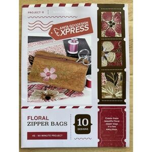 Floral Zipper Bags - Anita Goodesign Express #11 Machine Embroidery Design CD